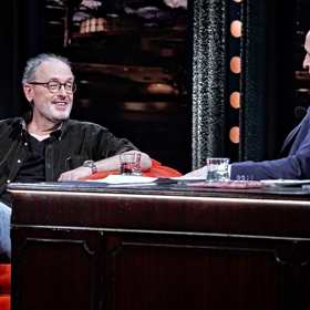 Herec Josef Polášek během rozhovoru s Janem Krausem.