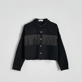 Džínová bunda s třásněmi, Reserved, 899 Kč