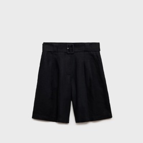 Lněné bermudy s páskem, Mango, 1299 Kč