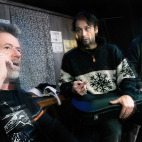 Jiří Langmajer, Pavel Liška a Milan Hein jako zloději v představení Housle.