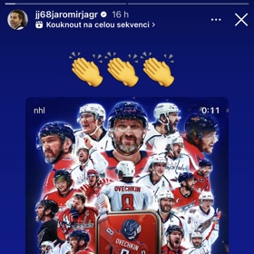 Jaromír Jágr pogratuloval Ovečkinovi.