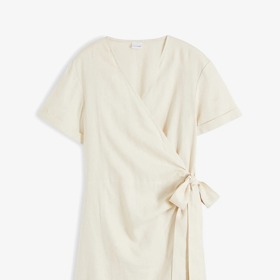 Zavinovací šaty ze vzdušné směsi lnu, Bonprix, 899 Kč