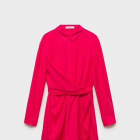 Košilové šaty s detailem uzlu, Mango, 1299 Kč