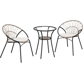 Balkonová sestava z ratanu a oceli, OBI, 8599 Kč