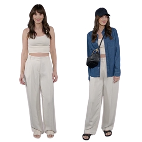 V poslední části videa jsme se podívali na styling širokých kalhot a jednoduchého topu. S džínovou košilí a kšiltovkou z modelu vytvoříte sportovní styling. 