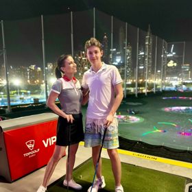 Syn Gabriely Partyšové, Kristian, je velkým milovníkem golfu. 