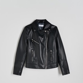 Koženková motorkářská bunda, Reserved, 999 Kč