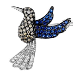 Stříbrná brož se zirkony - kolibřík, Apart, 2290 Kč