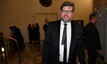 Jiří Pospíšil na slavnostní premiéře filmu Tady Havel, slyšíte mě?.