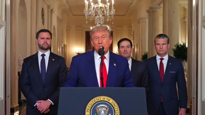 FOTO: Donald Trump oznamuje zahájení útoků na Írán.