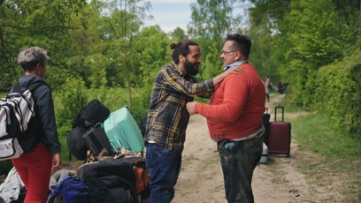 FOTO: Michal Souček a Luboš Bailador na startu reality show Farma Česko