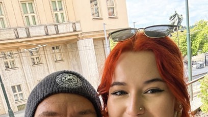 FOTO: Katerina Demetrashvili s bývalým předsedou Pirátů Ivanem Bartošem.