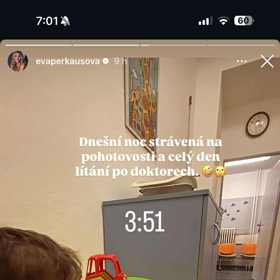 Eva Perkausová strávila noc na pohotovosti.