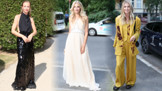 Tři blondýny ve Varech a jejich večírkové outfity: Maxová jako antická bohyně, Peštová oblékla hippie kostýmek