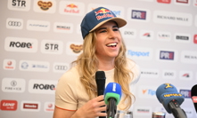 Ester Ledecká pobavila novináře svými vtipnými hláškami. 