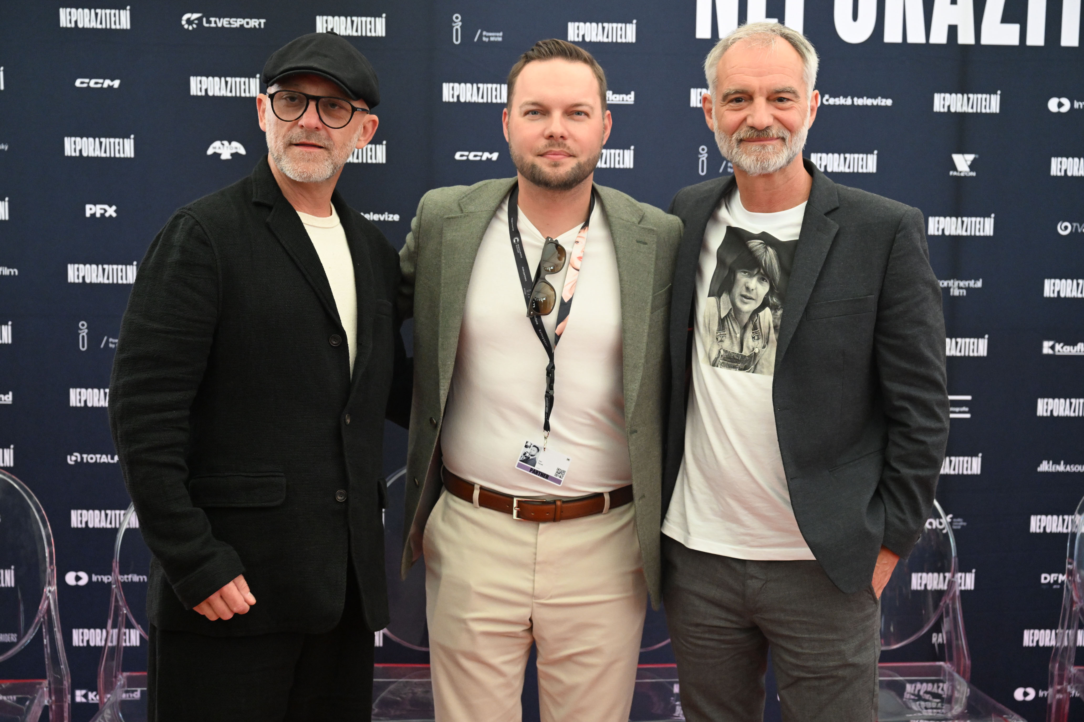 Herci Ivan Trojan  a Hynek Čermák na tiskovce k novému filmu Neporazitelní.