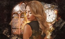 žena, portrét, čas