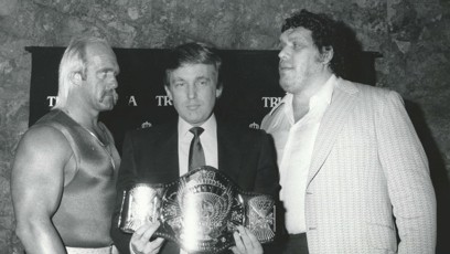 FOTO: Hulk Hogan s Donaldem Trumpem a André the Giantem v roce 1987.