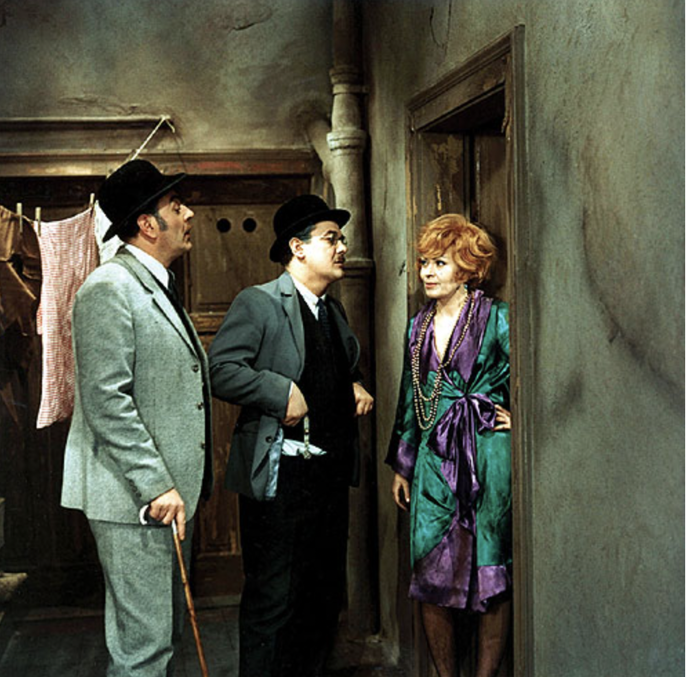 FOTO: Josef Bláha, Josef Vinklář a Jiřina Bohdalová ve filmu Pěnička a Paraplíčko.