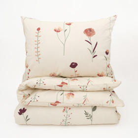 Bavlněné povlečení Renforcé – Vlčí máky béžové. Cena se slevou: 519 Kč (Běžná cena: 649 Kč)