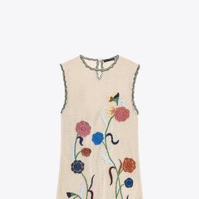 Šaty s výšivkou květin, Zara, 1799 Kč