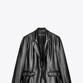 Rovné sako z imitace kůže, Zara, 1499 Kč