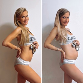 Bývalá moderátorka na fotkách dokumentuje, jak bříško pomalu roste. 