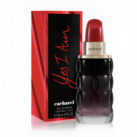 Parfémovaná voda Yes I Am od Cacharel snoubí květinové tóny jasmínu s gardénií, ovocnými akordy mandarinek a malin, a také zázvorem, hřejivým a kořenitým kardamomem  a krémovým mlékem. Vůně je k dostání od 1121 Kč.