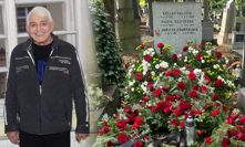 Jiří Krampol a místo jeho posledního odpočinku krátce po pohřbu.
