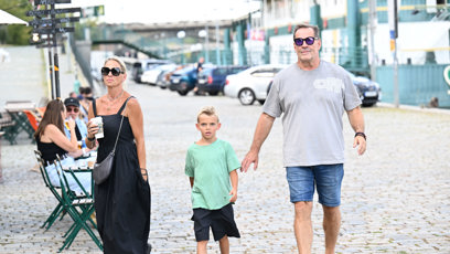 FOTO: Miroslav Etzler dorazil se svou partnerkou Helenou Bartalošovou a synem Samuelem.
