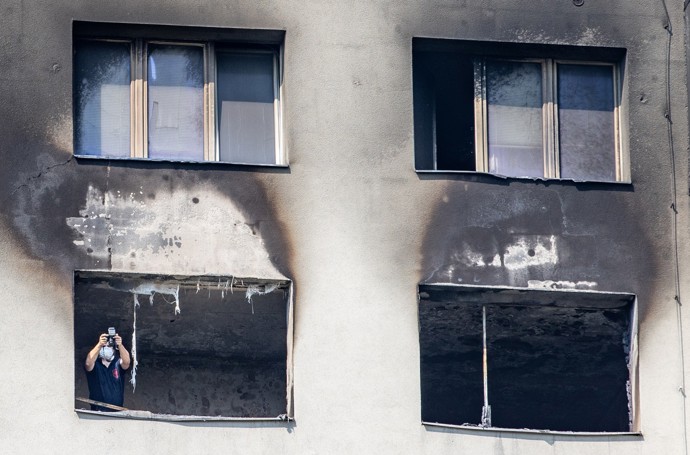 FOTO: Tragický požár bytového domu v Bohumíně.