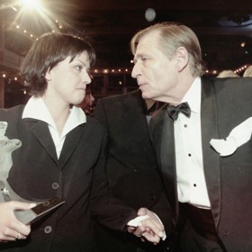 Jiří Kodet s kolegyní Terezou Brodskou a jejím Lvem.