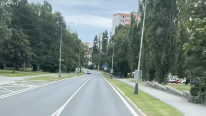 FOTO: Řidič se paní vyhnul až po několika dlouhých minutách.