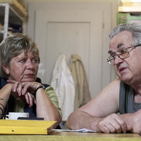 Bronislav Poloczek a Jaroslava Obermaierová.  V seriálu Ulice hráli manžele.