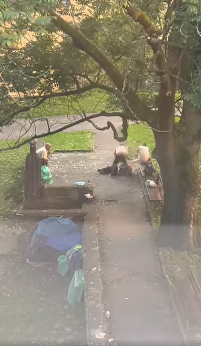 FOTO: Do ženy kopal i druhý z mužů.