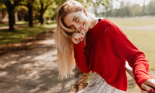 žena, štěstí, radost, léto