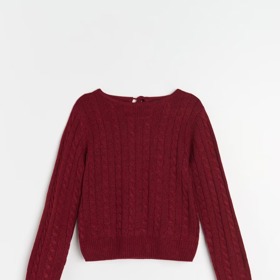 Svetr pletený v copánkovém vzoru, Sinsay, 299 Kč