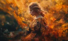 magie, kouzlo, žena, oranžová, podzim