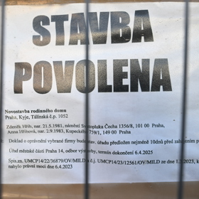 Stavba nového domu Zdeňka Hřiba.