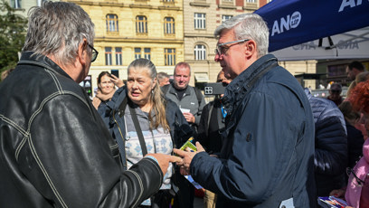 FOTO: Karel Havlíček na Palackého náměstí.