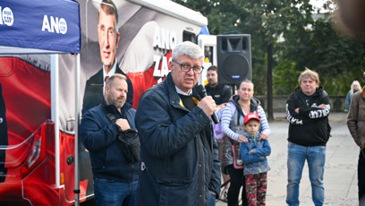 FOTO: Karel Havlíček na dnešním setkání ANO.