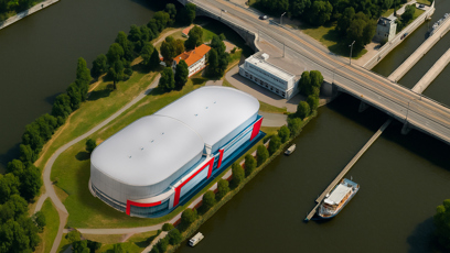 FOTO: Vizualizace nové haly na Štvanici.