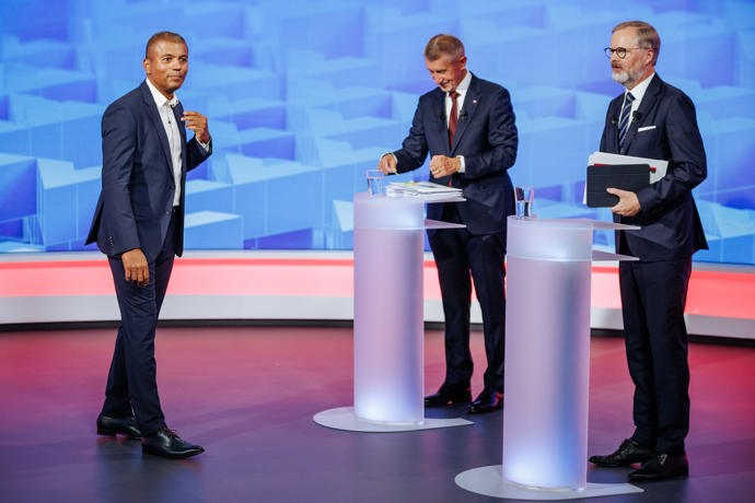 FOTO: Debata Petra Fialy a Andreje Babiše.