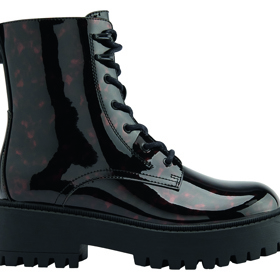 Lakovaná šněrovací obuv ve zvířecím vzoru, Deichmann, 1199 Kč