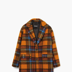 Oversize kostkovaný kabát, Desigual, 5459 Kč