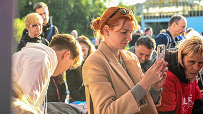 FOTO: Aneta Zicklerová na mítinku ANO.