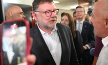 Zbyněk Stanjura ve volebním štábu SPOLU.