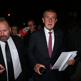 Andrej Babiš ve štábu hnutí ANO. 