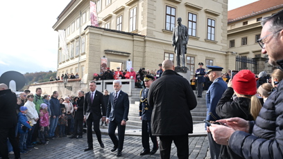 FOTO: Prezident Pavel během oslav 28. října.