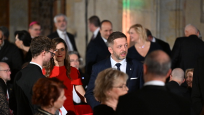 FOTO: Ministr vnitra Vít Rakušan s manželkou Marií na Pražském hradě.